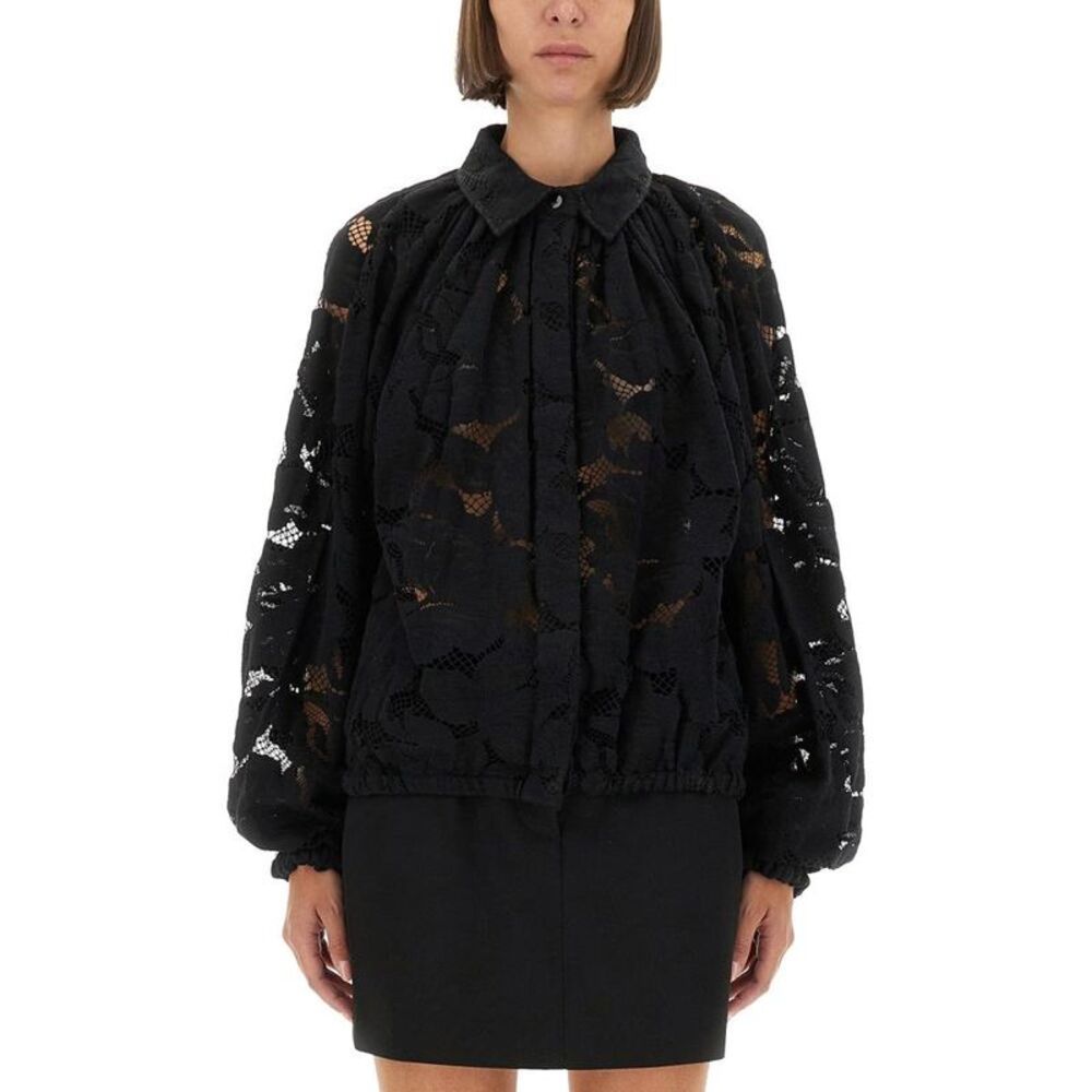 PATOU Women's Classic Button-Down Shirt Women BLACK Shirts